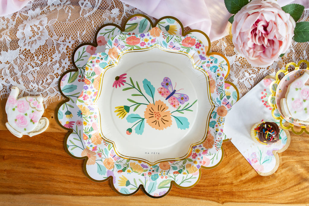 Butterfly Garden Tea Party Dinner Plates, 10.5in, 8ct