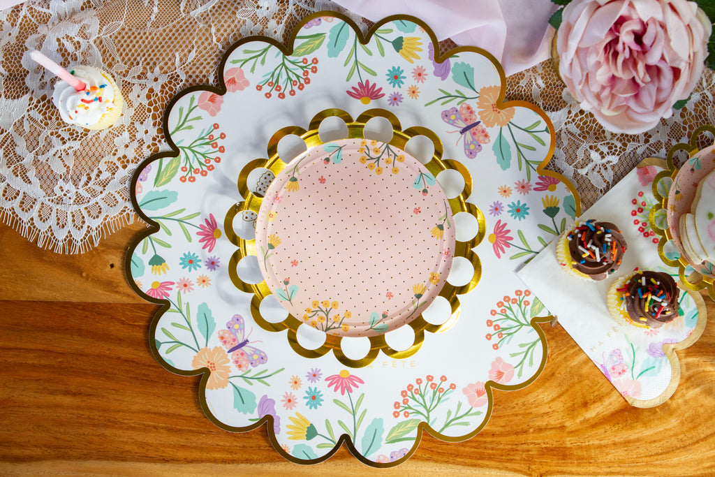 Butterfly Garden Tea Party Dessert Plates, 7in, 8ct