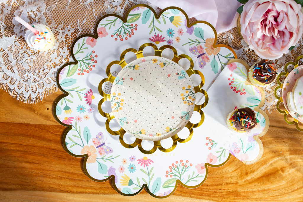 Butterfly Garden Tea Party Dessert Plates, 7in, 8ct