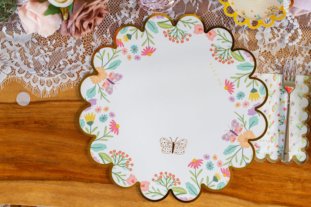 Butterfly Garden Tea Party Placemats, 8ct
