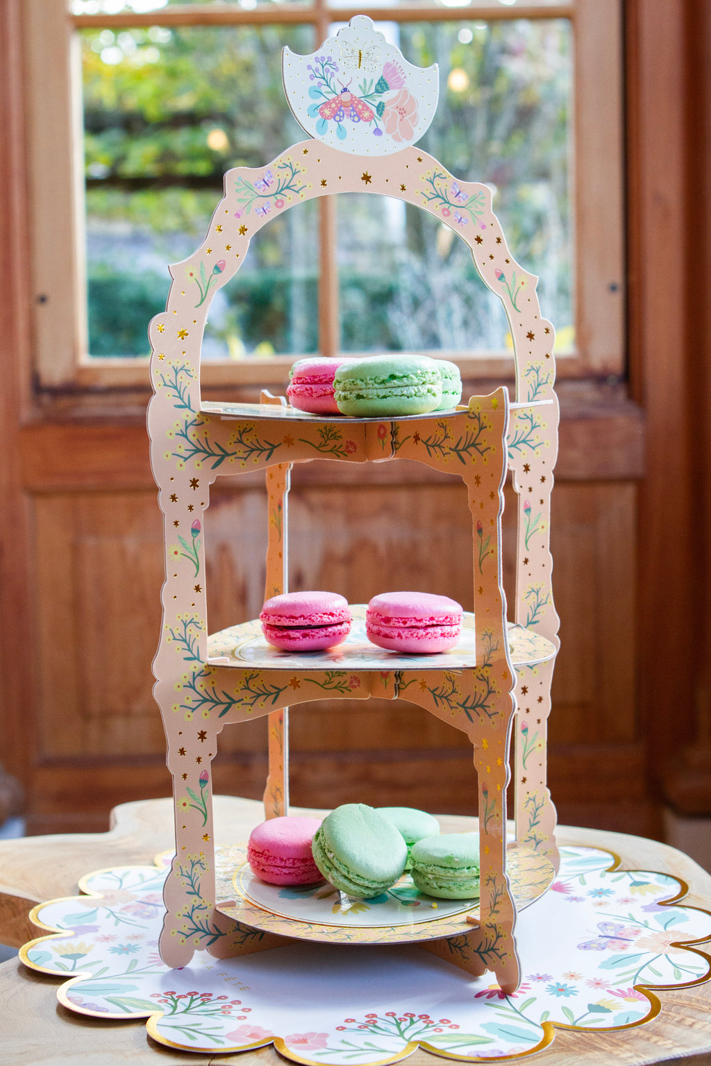 Butterfly Garden Tea Party 3-Tier Dessert Stand, 1ct