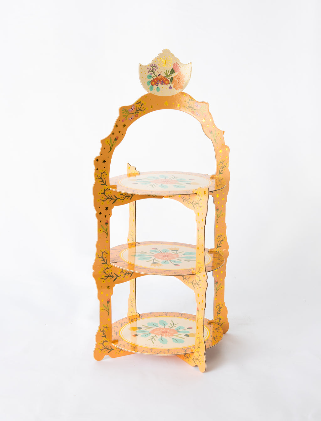 Butterfly Garden Tea Party 3-Tier Dessert Stand, 1ct