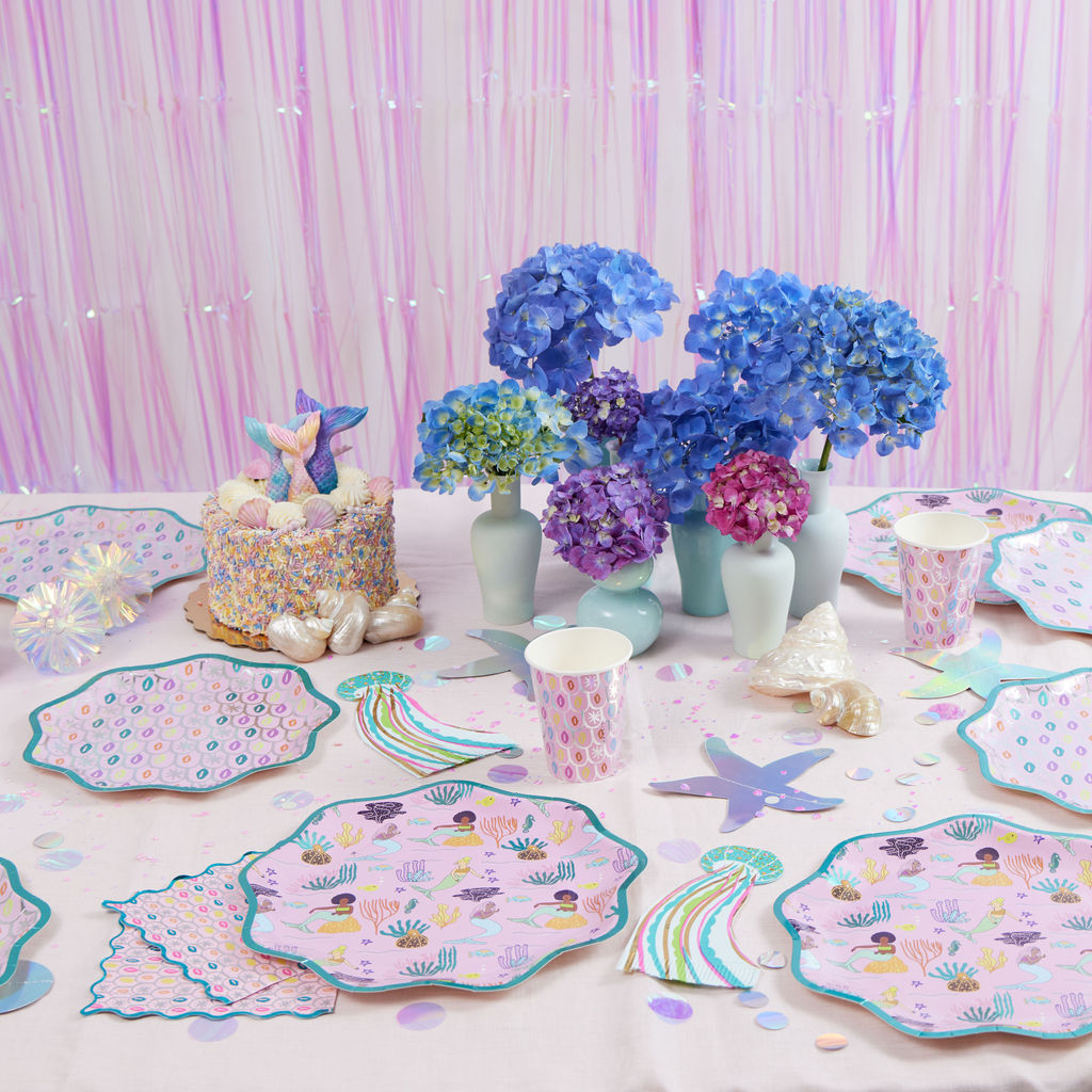 Mermaid Shimmer Paper Cups, 9oz, 8ct