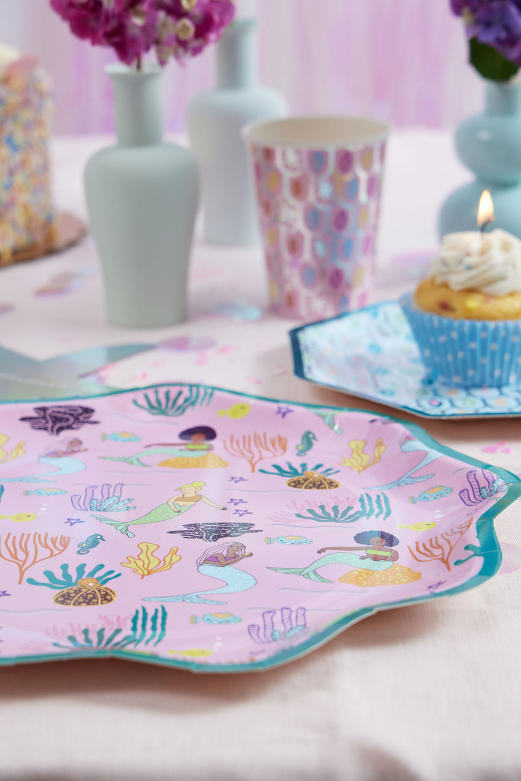 Mermaid Shimmer Dinner Plates, 10.5in, 8ct